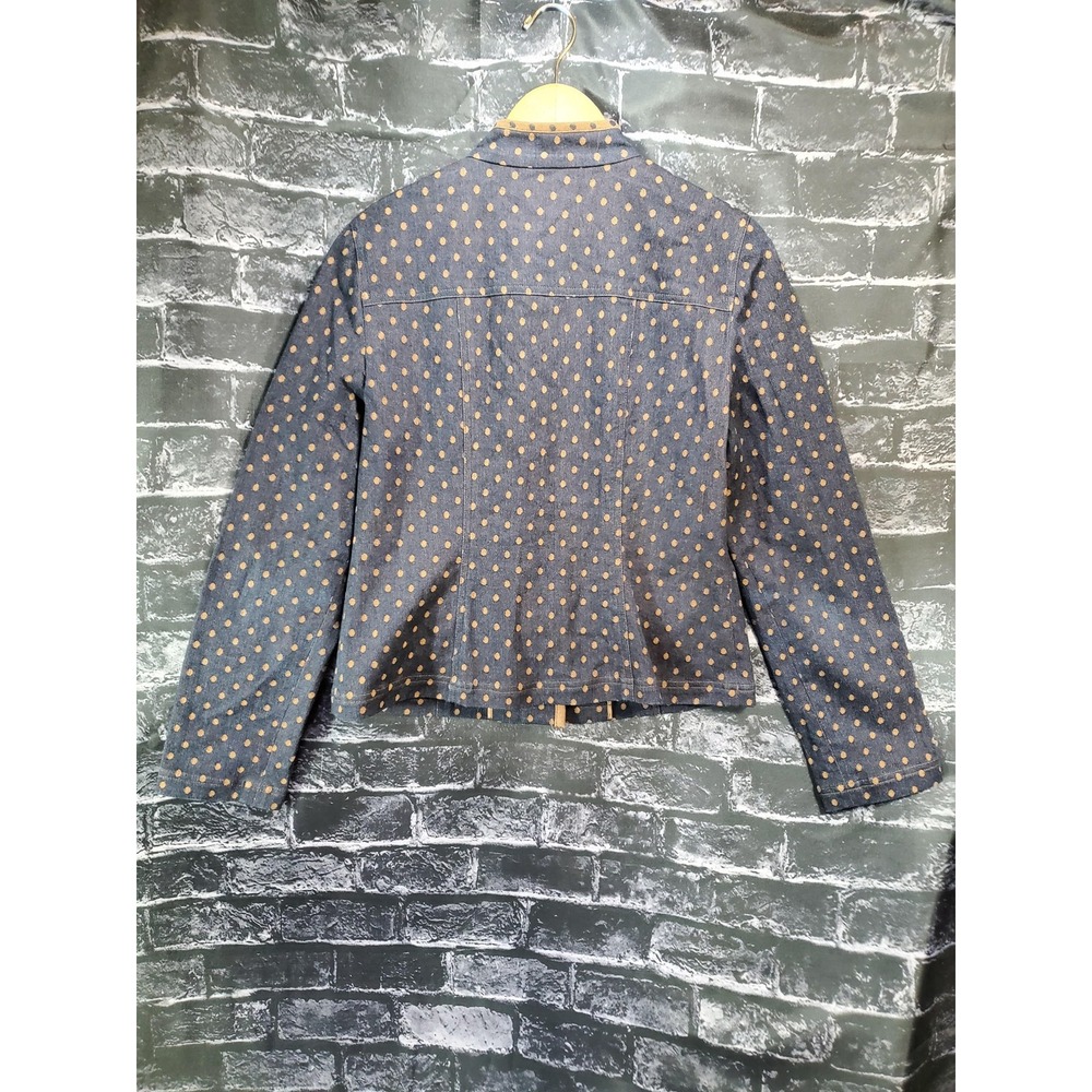 Doncaster Sport Blazer Jacket Blue Polka Dot Pockets Twee Cottage Coquette Sz 6 - Picture 8 of 13
